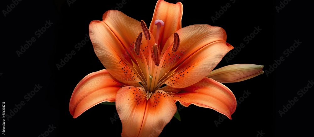 Aufkleber Lilium orange a stunning garden flower with vibrant petals perfect for adding color to any landscape with its captivating beauty and alluring charm copy space image