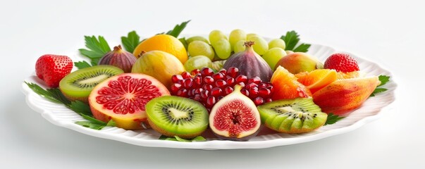 Naklejka premium Fresh Fruit Salad in White Bowl
