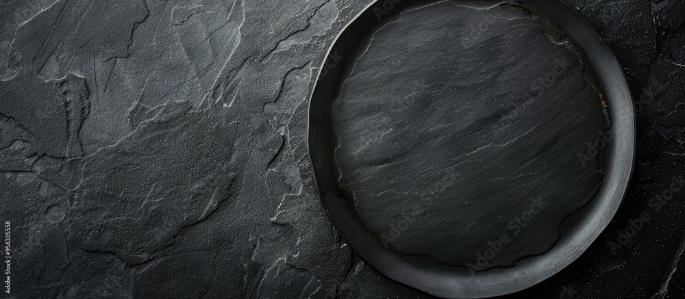 Aufkleber slate plate with no food on it suitable for a copy space image ideal for food related themes like co