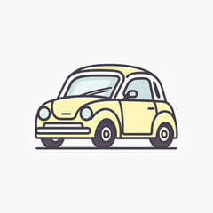 Obraz premium Vintage yellow cartoon car illustration