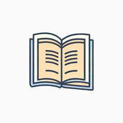 Open book illustration vector icon