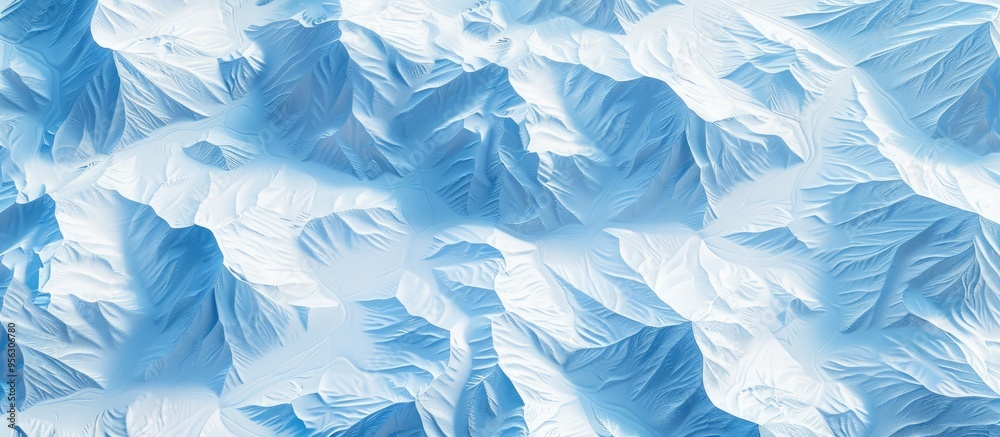Poster Scenic winter setting with snowy terrain showing intricate wind carved patterns Ideal for backgrounds and designs with a top down view featuring a blank area for adding text or images
