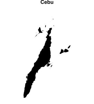 Cebu province blank outline map