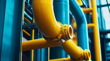 Production of yellow gas pipes in a factory