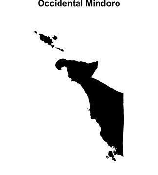 Occidental Mindoro province blank outline map