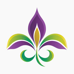 Colorful fleur-de-lis symbol