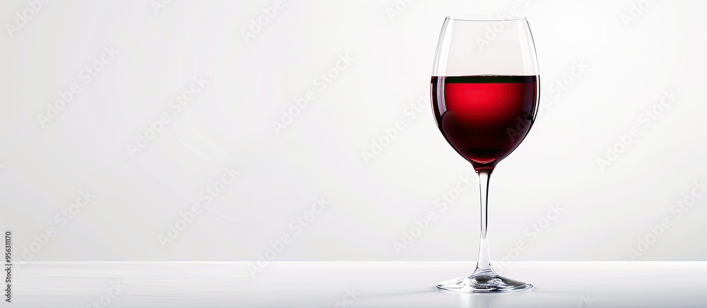 Aufkleber A single glass of red wine set against a white background with space available for additional images