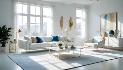 Photo interior modern design room 3d illustration