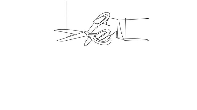 Self drawing animation of continuous line drawing astronaut climbing rope. Metaphor of struggling to advance business. Business failed to develop. Sabotaged by business friends. Full length animated