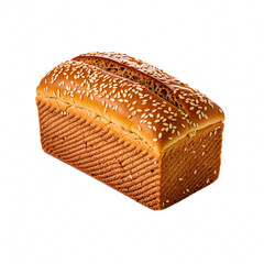 Delicious whole grain bread isolated on white background