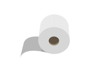 Toilet paper roll or tube icon design, template for wc. Bathroom hygiene icons, kitchen cleaning towel. Blank soft scroll product.