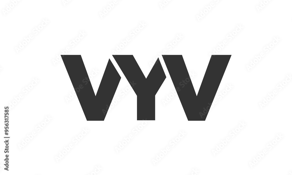 Poster vyv logo design template with strong and modern bold text. initial based vector logotype featuring s