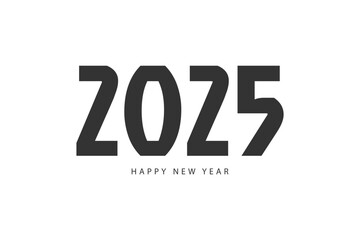 Happy New Year 2025 typography template calendar cover. Vector design for poster, banner, greeting card and invitation.