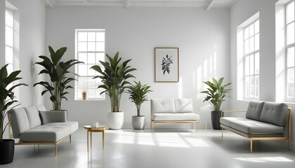 Photo interior modern design room 3d illustration