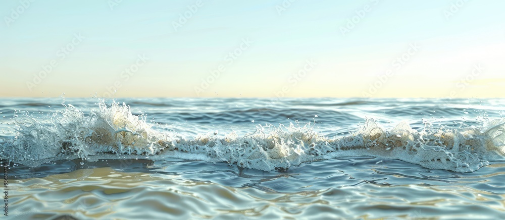 Leinwandbilder beach s ocean waves create a serene pattern with a clear sky in the background ideal as a copy space