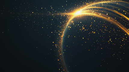 Abstract colorful business connection of lines from nodes It is connected to endless nodes and represents the innovation of communication cyber security in the network with black background