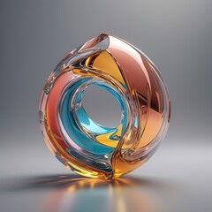 Abstract glass shape, 3d render