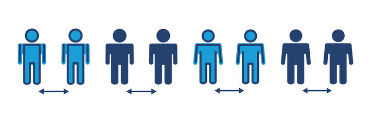 Social distance icon vector. social distancing icon. self quarantine sign