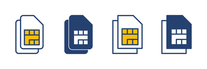 Fototapeta premium Sim card icon vector. dual sim card icon vector