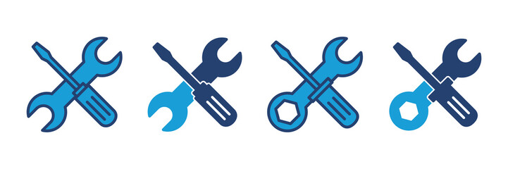 Repair tools icon vector. tool icon vector. setting icon vector. Wrench and screwdriver. support, Service