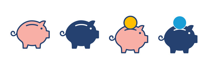 Piggy bank icon vector. piggy money icon