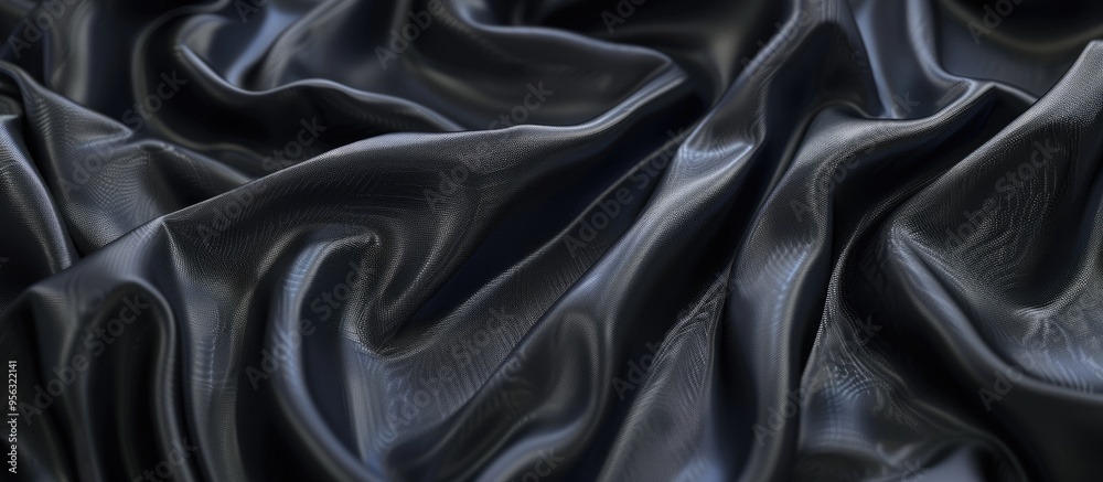 Poster textured black fabric with ripples and wrinkles perfect for a copy space image