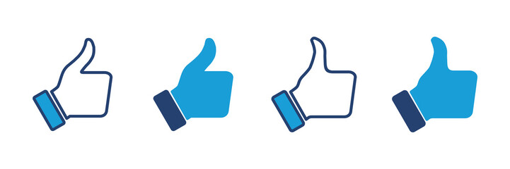 Thumbs up icon vector. Hand like. Like icon vector.