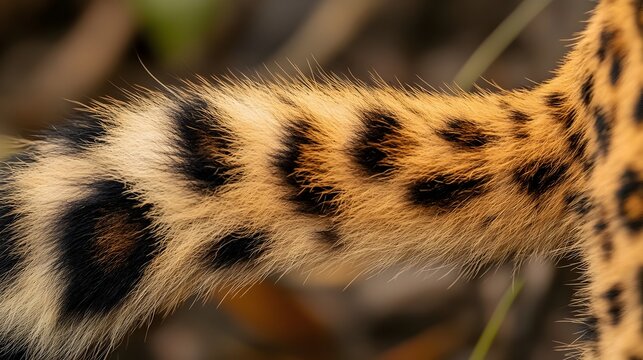 Captivating macro photograph showcasing the intricate and mesmerizing texture of a leopard s tail highlighting the beauty and intricacy of nature s design