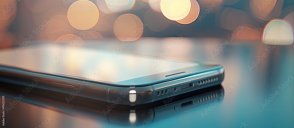 Poster cellphone technology on a mobile device with copy space image