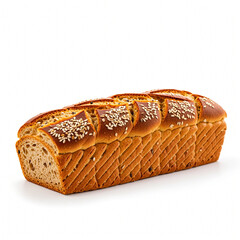 Delicious whole grain bread isolated on white background