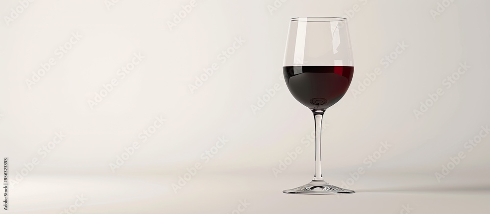 Aufkleber A single glass of red wine set against a white background with space available for additional images