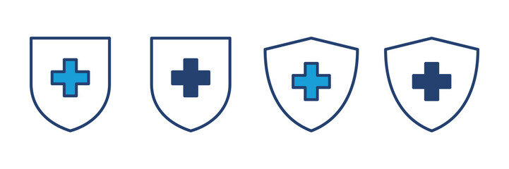 Health insurance icon vector. Insurance health document icon