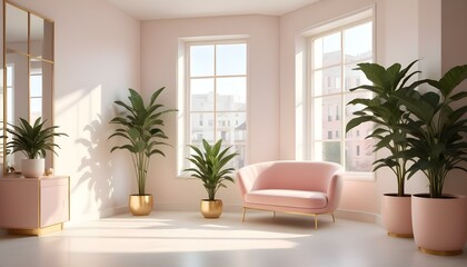 Photo interior modern design room 3d illustration