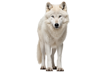 Arctic wolf PNG on transparent background ideal for wildlife designs, arctic-themed projects, and nature illustrations.