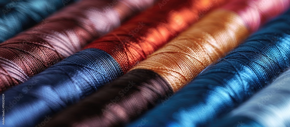 Poster Choose from various solid colors of the Bottom Line thread for your sewing and embroidery projects to enjoy a wide array of options with copy space image