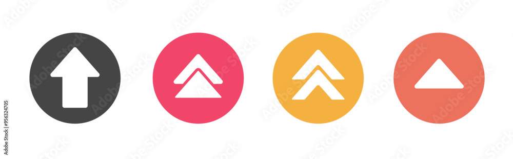 Poster swipe up arrows icon vector button set simple graphic illustration, direction interface ui element s