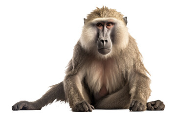 Fototapeta premium Baboon PNG with transparent background, ideal for wildlife and nature-themed design projects