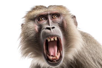 Baboon PNG with transparent background, ideal for wildlife and nature-themed design projects