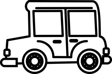 Car Flat Icon Outline