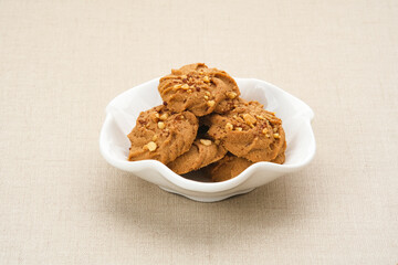 Chocolate cookies with peanut sprinkles
