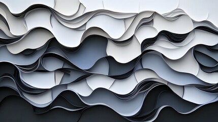 Fototapeta premium 19. A layered composition of paper cuts forming a fragmented, yet harmonious, abstract design