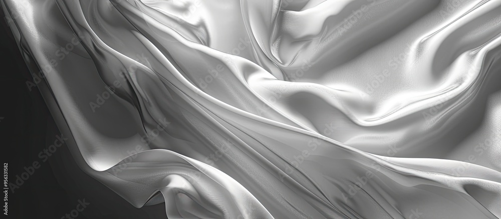 Poster A captivating black and white copy space image featuring a reflective textile exuding an enigmatic and moody ambiance