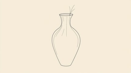 Line art illustration of a uniquely shaped vase
