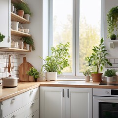 modern kitchen interior with kitchen