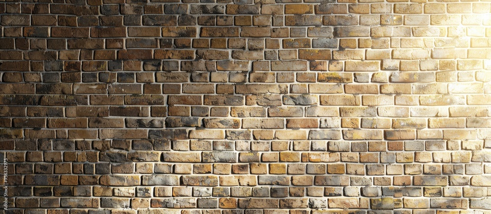 Poster background image of a light brown brick wall with copy space image