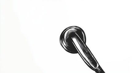 Line art illustration of a black telephone receiver on a white background