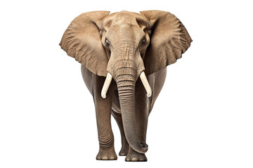 Fototapeta premium Elephant PNG on transparent background perfect for wildlife projects, nature designs, and educational materials featuring majestic animals.