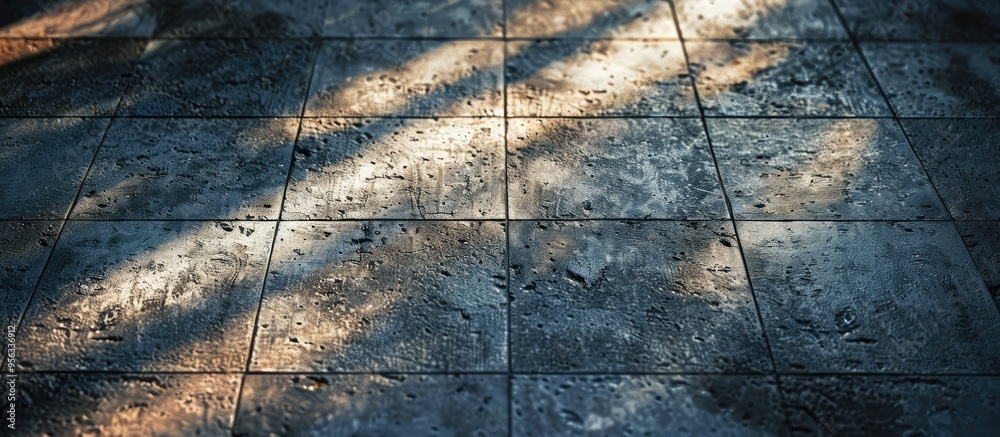 Poster various shadows create depth on an abstract cement texture with a copy space image