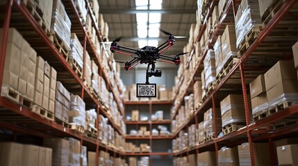 Drone Inspection of Warehouse Inventory: A Realistic Image