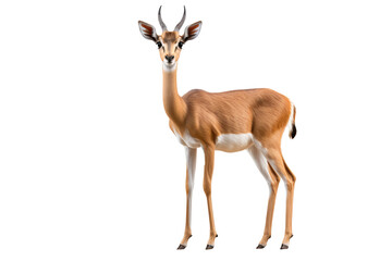 Fototapeta premium Elegant gazelle on transparent background, ideal for design projects, presentations, and creative graphics